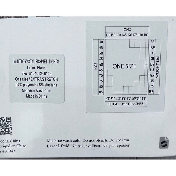 Stems Crystal Fishnet Pantyhose Black ( O/S ) - Picture 3 of 3